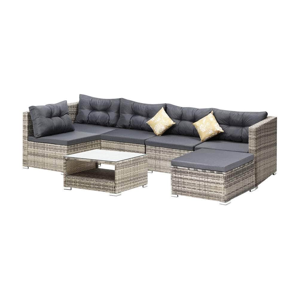 6 Seater Outdoor Lounge Set Wicker Sofa Rattan