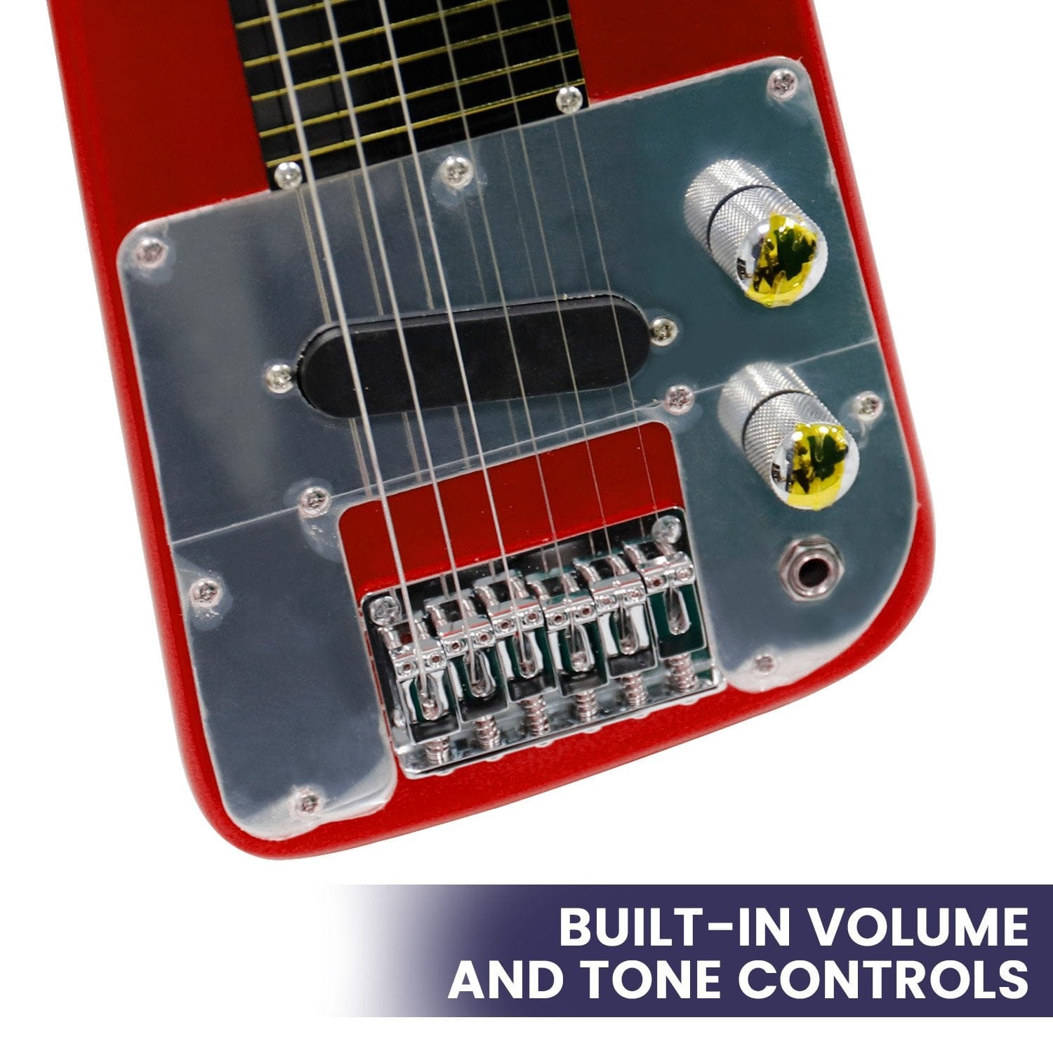 Steel finish - 6-String Steel Lap Guitar - Metallic Red