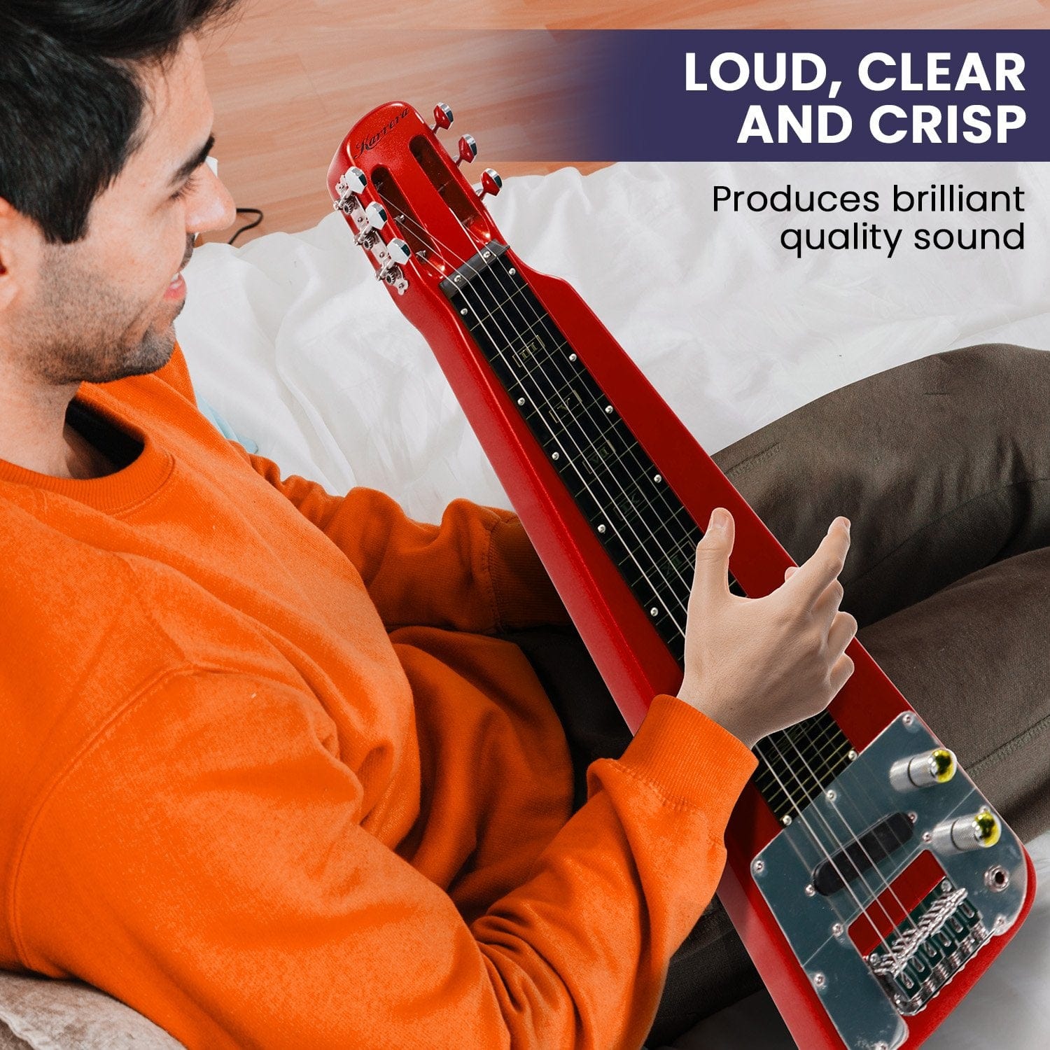 6-String Steel Lap Guitar - Metallic Red, music other