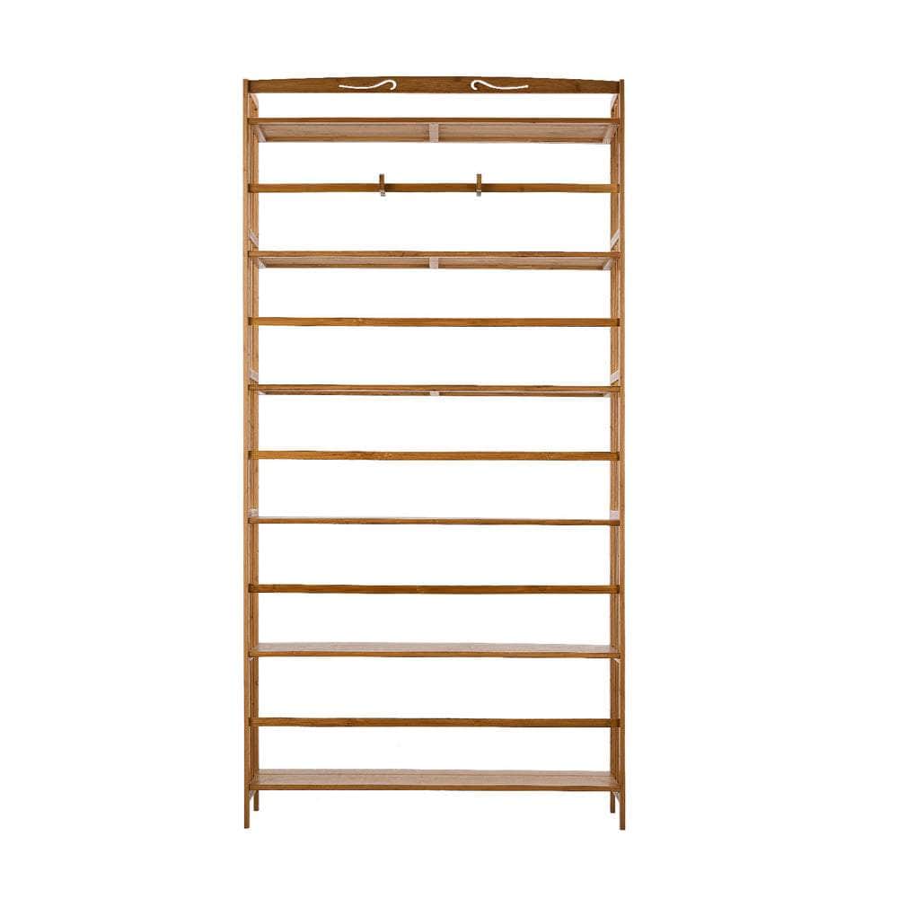 6-tier Bamboo Bookshelf Bookcase Adjustable Display Shelf