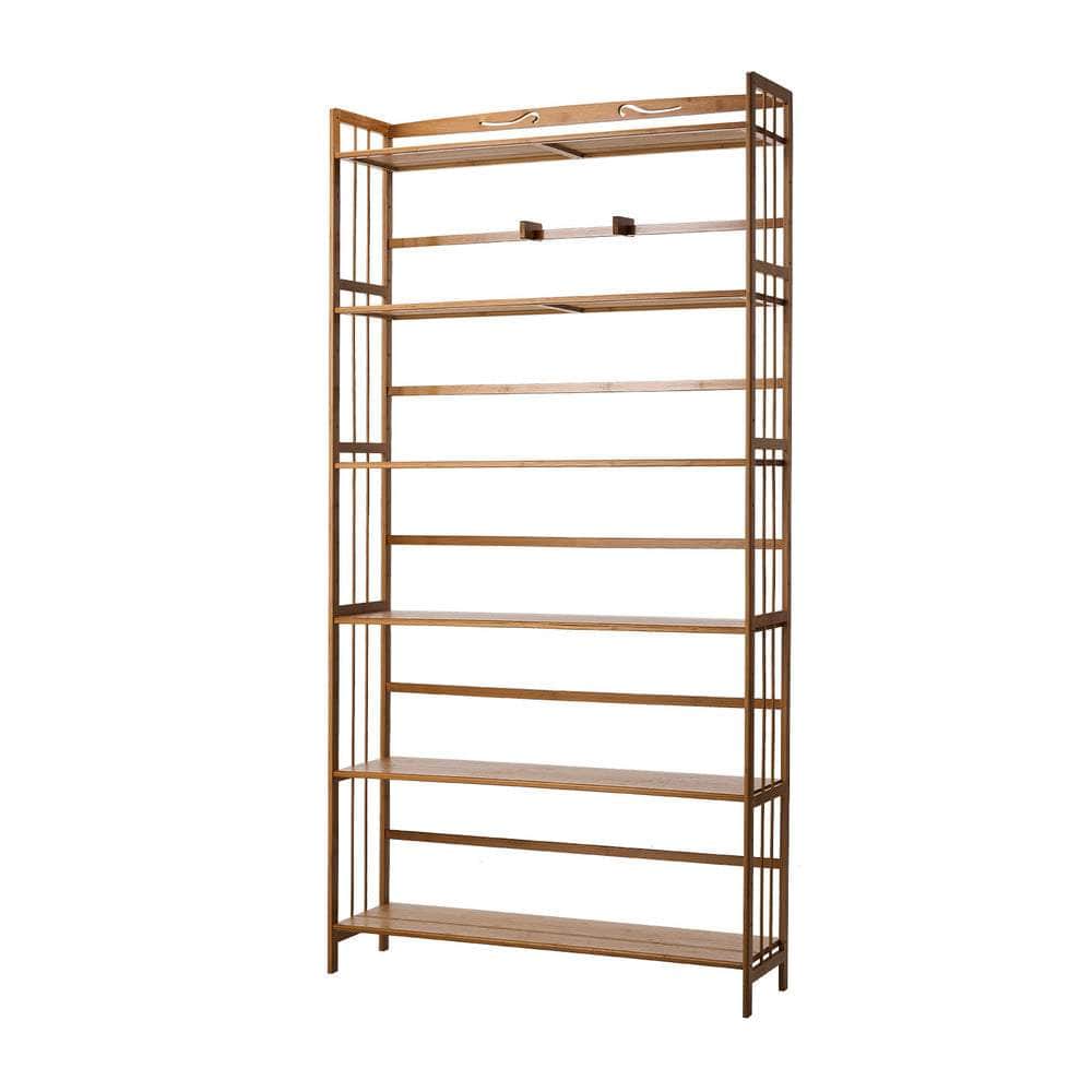 6-tier Bamboo Bookshelf Bookcase Adjustable Display Shelf