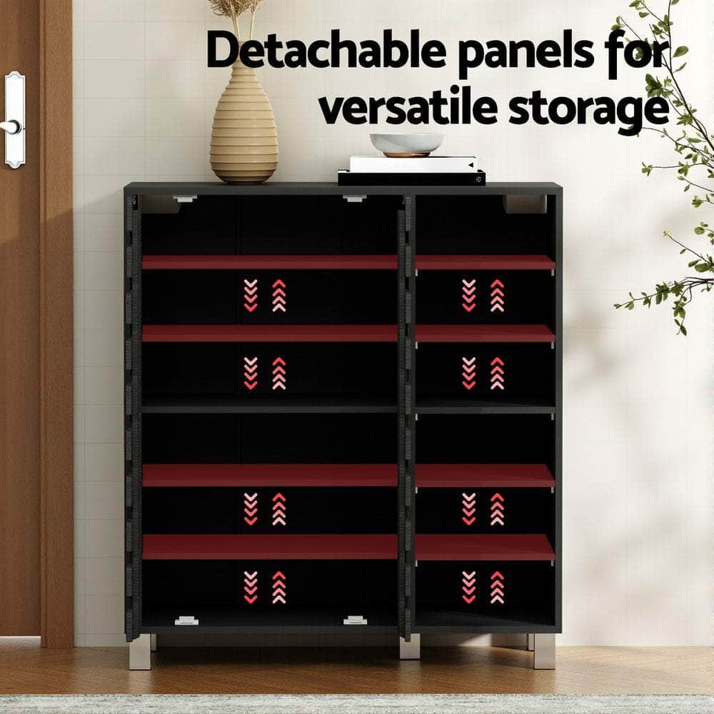 6-Tier Black Shoe Rack Cabinet – Durable and Spacious Storage Shelf for Shoes