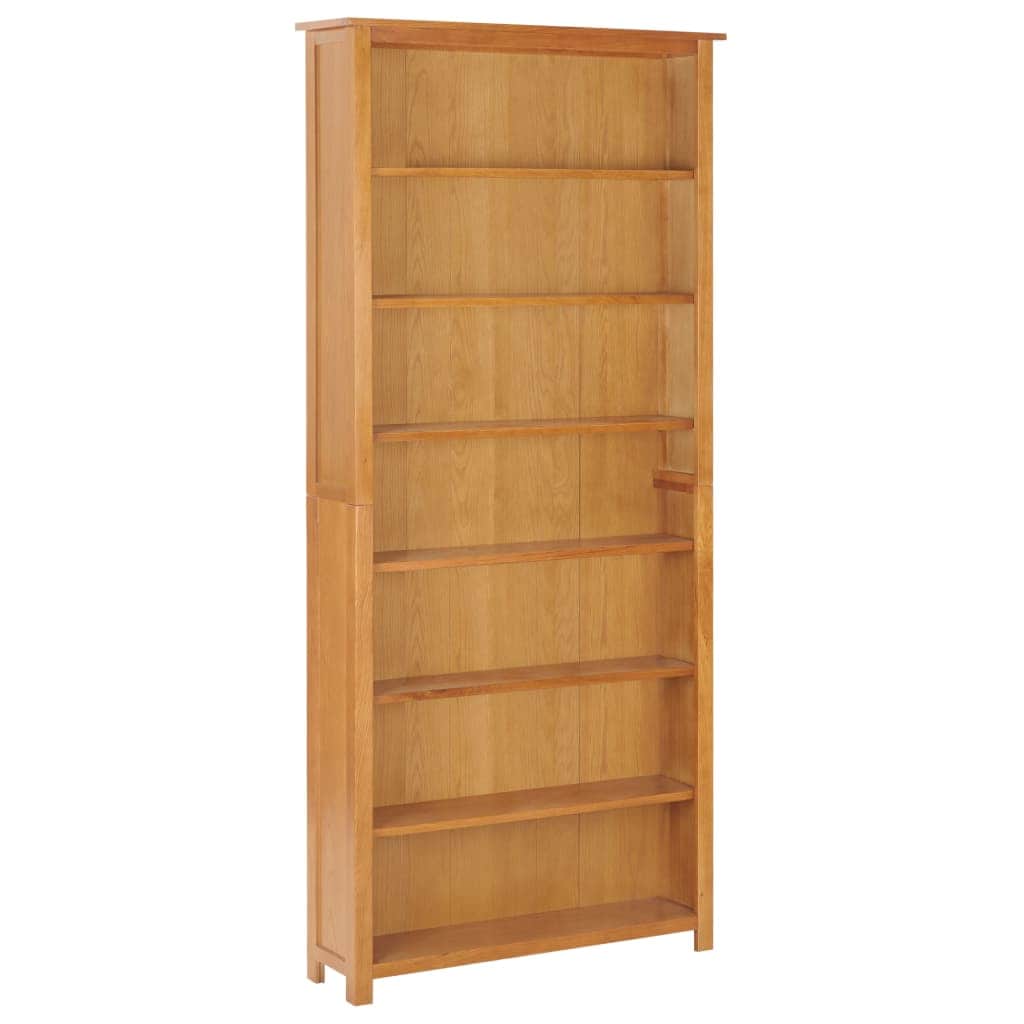 6-Tier Bookcase Solid Oak Wood