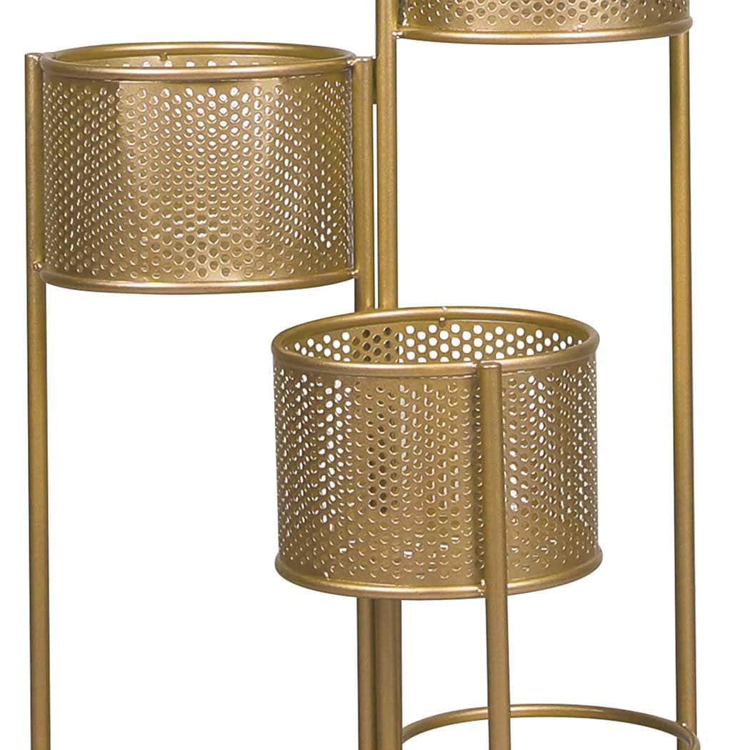 6 Tier Plant Stand Swivel Outdoor Gold
