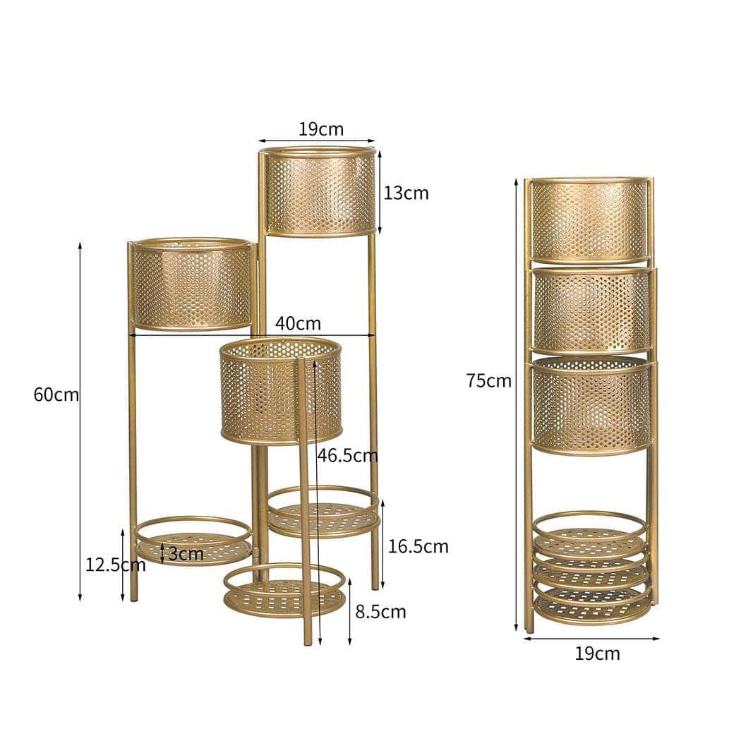 6 Tier Plant Stand Swivel Outdoor Gold