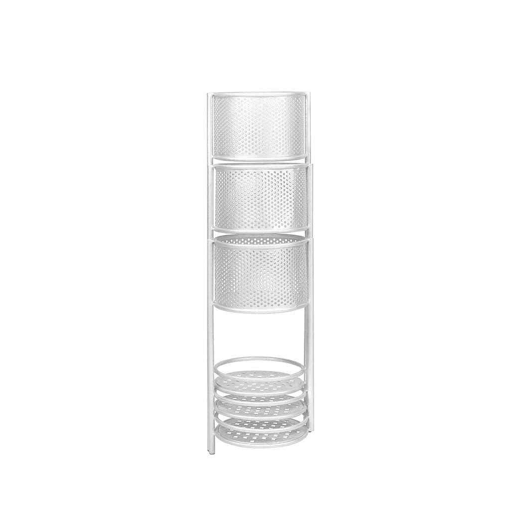 6 Tier Plant Stand Swivel Outdoor White