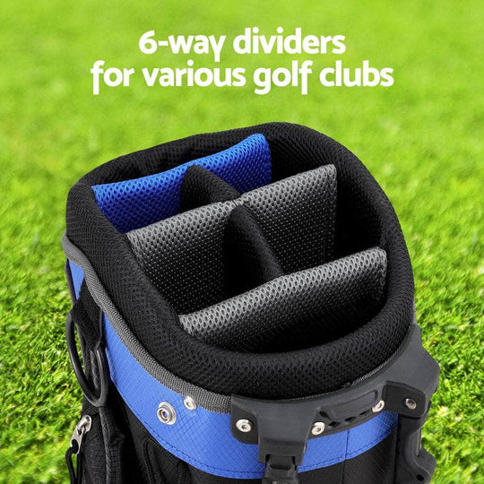 6 Way Dividers Golf Bag Stand Insulated Carry Bag Zippered Rain Cover with Duffel Bags