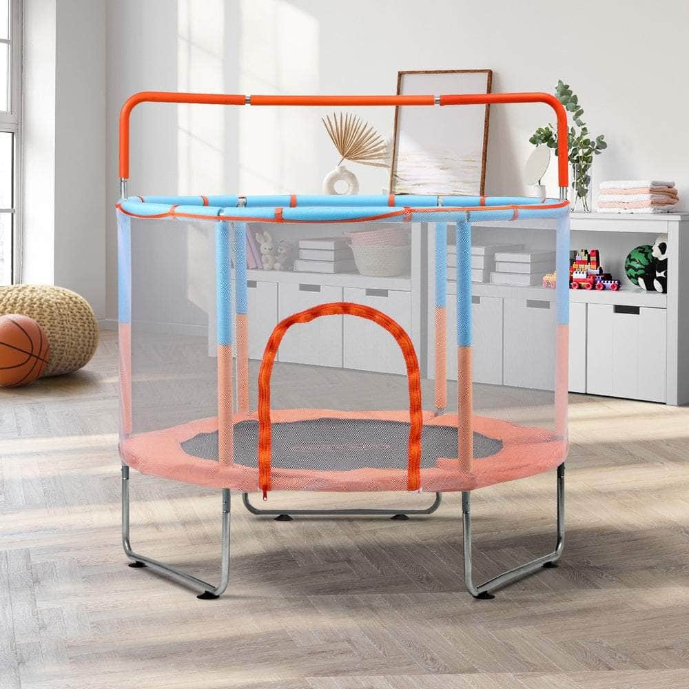 60 Inch Kids Trampoline Enclosure Safety Net Horizontal Bar