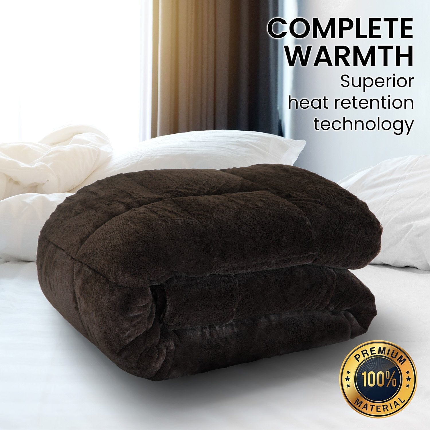 600GSM Faux Mink Comforter Quilt Duvet Doona - Queen, Queen