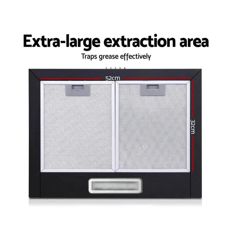 600Mm Range Hood 60Cm Rangehood Black