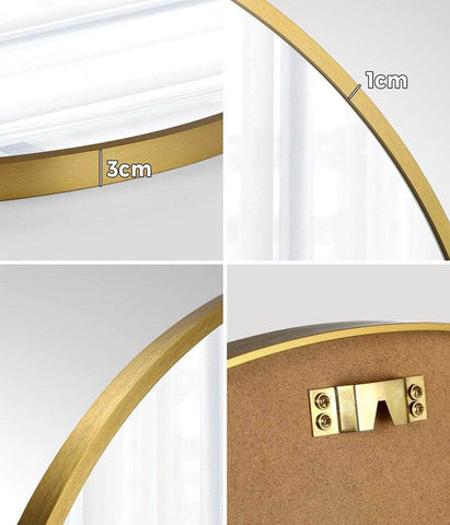 60cm Wall Mirror Round Gold