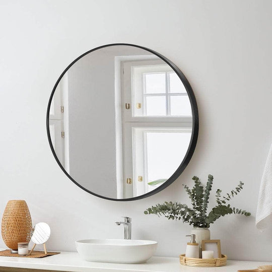 60Cm - 60cm Wall Mirrors Round Makeup Mirror Home Decro Black Living Room