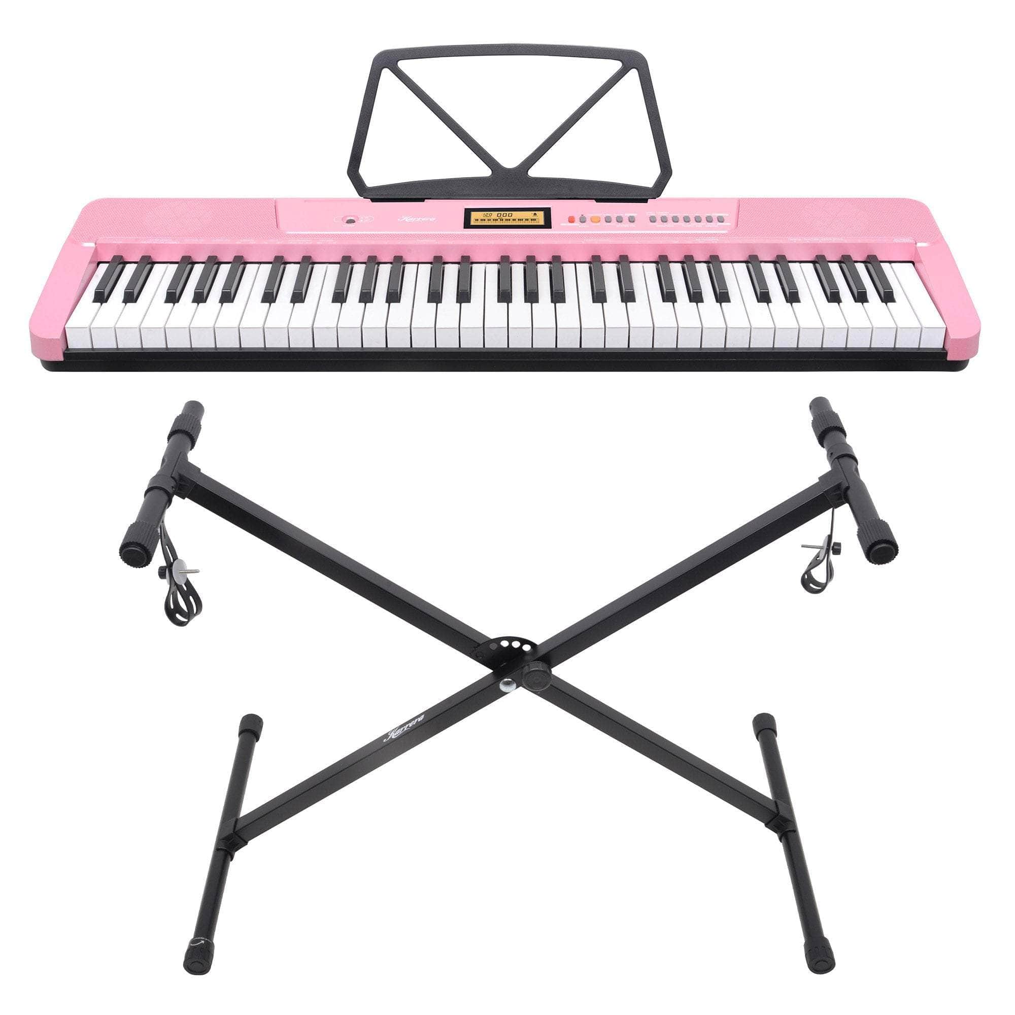 61-Key Electronic Keyboard with LCD Display and Touch Response
