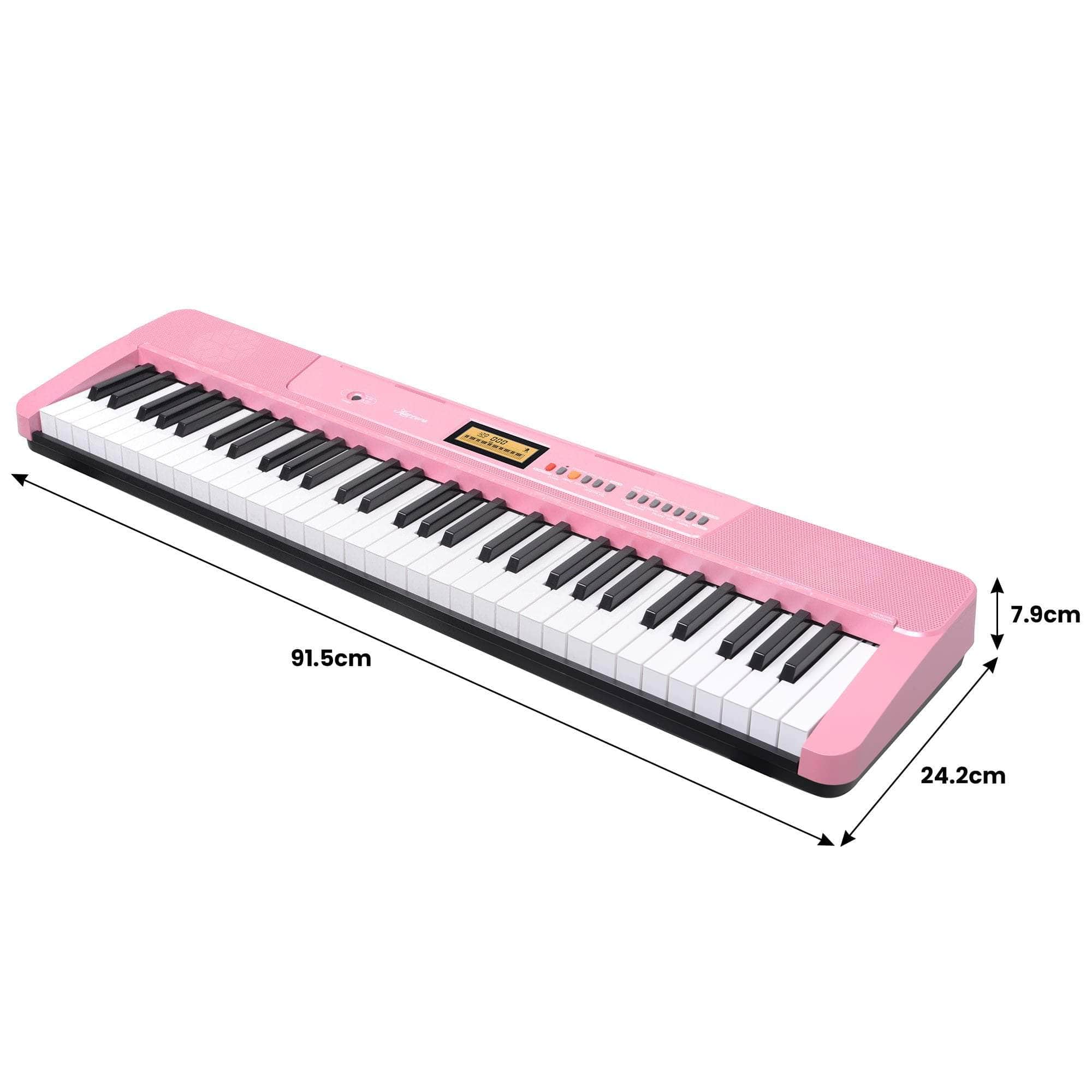61-Key Electronic Keyboard with LCD Display and Touch Response