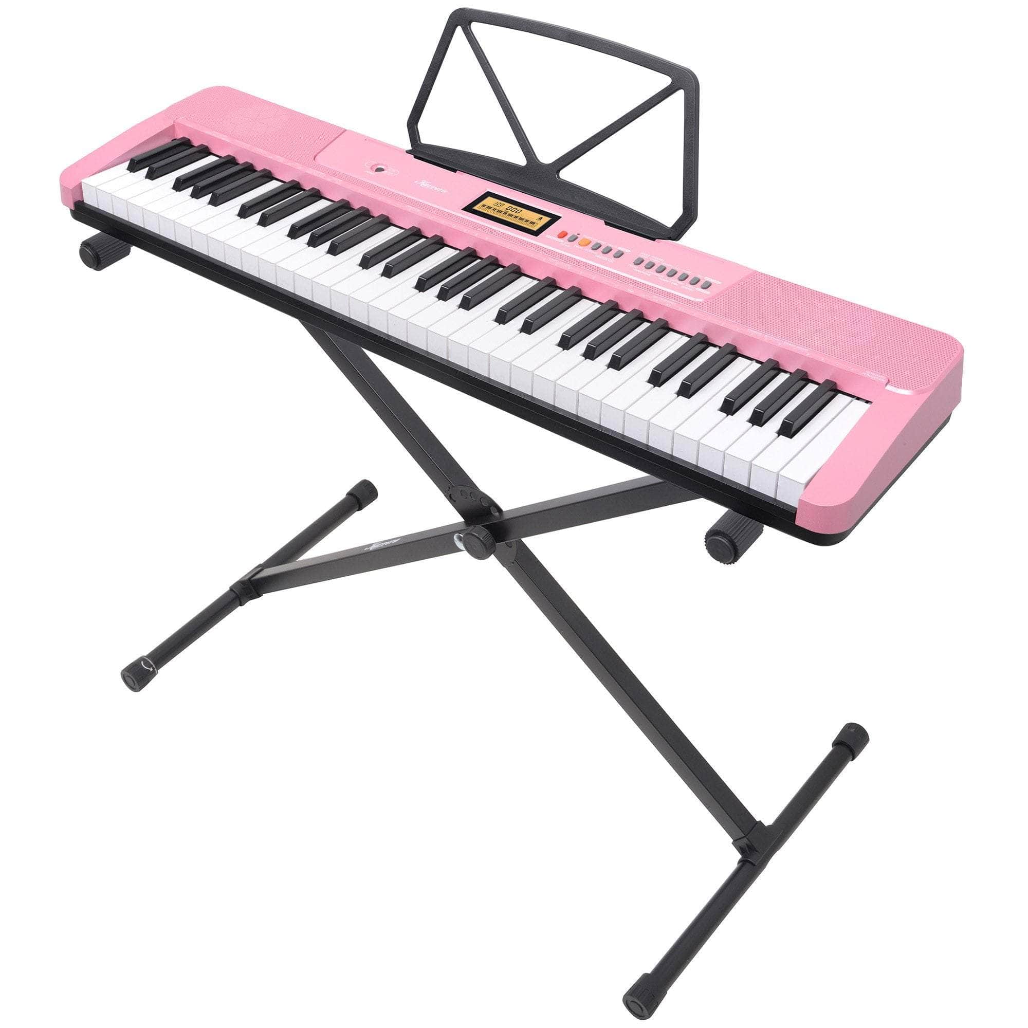 61-Key Electronic Keyboard with LCD Display and Touch Response