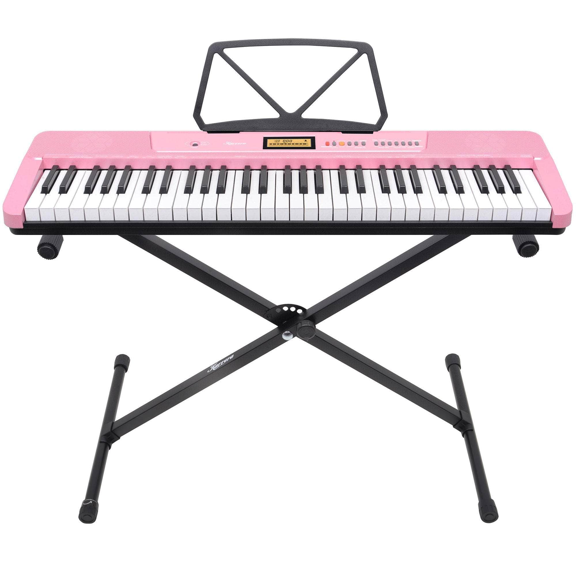 61-Key Electronic Keyboard with LCD Display and Touch Response