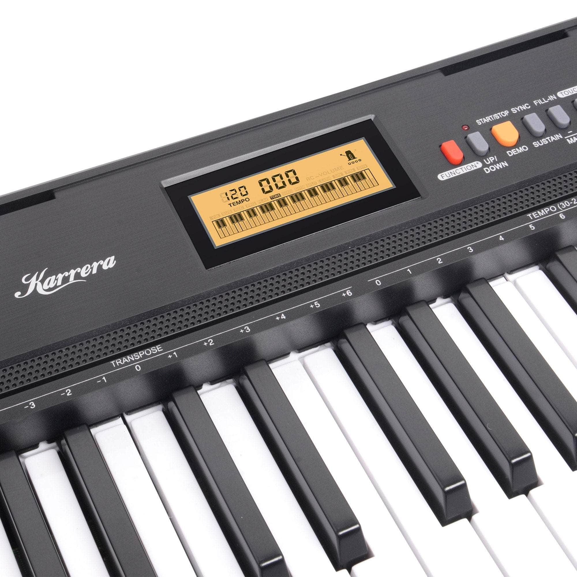 61-Key Electronic Keyboard with LCD Display and Touch Response