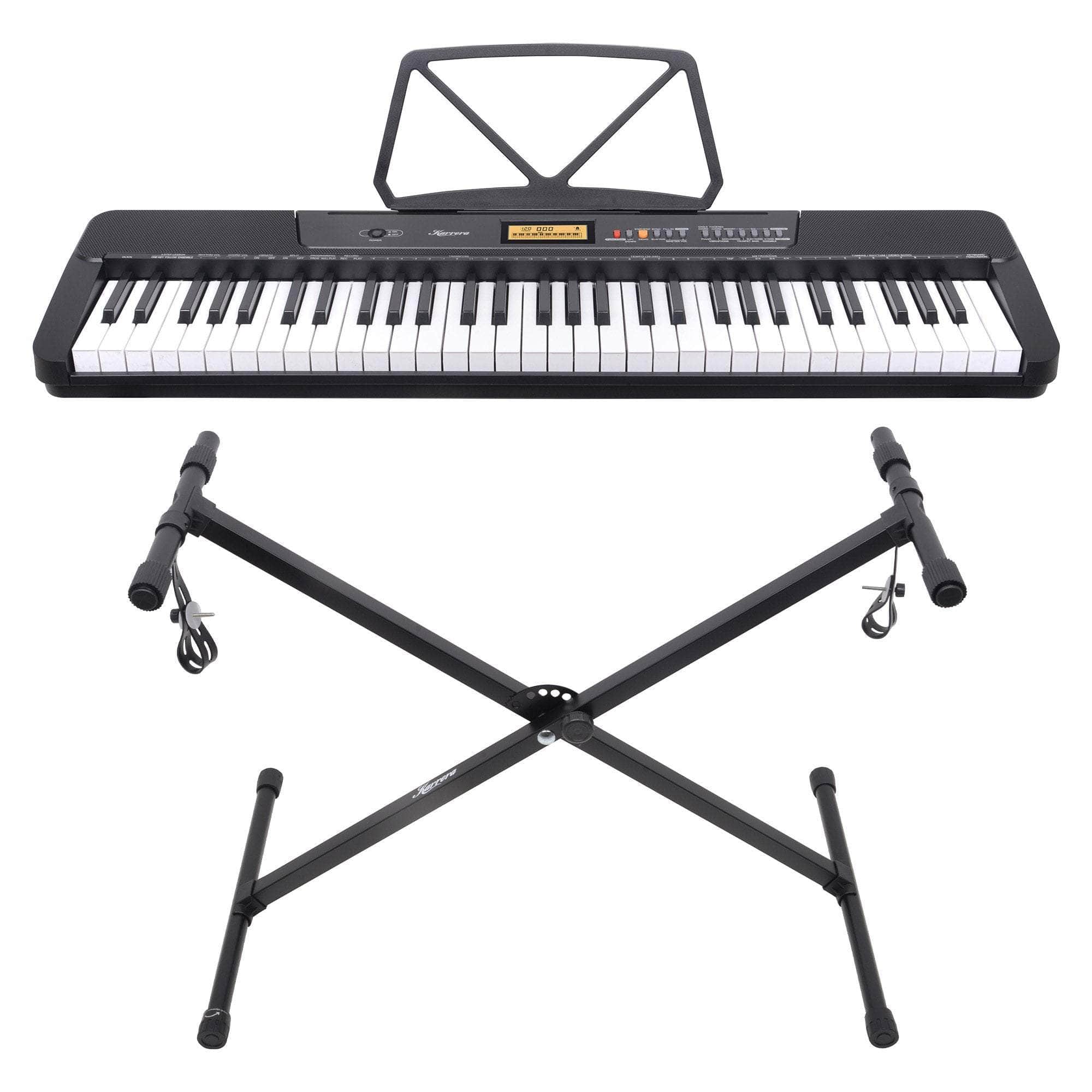 61-Key Electronic Keyboard with LCD Display and Touch Response
