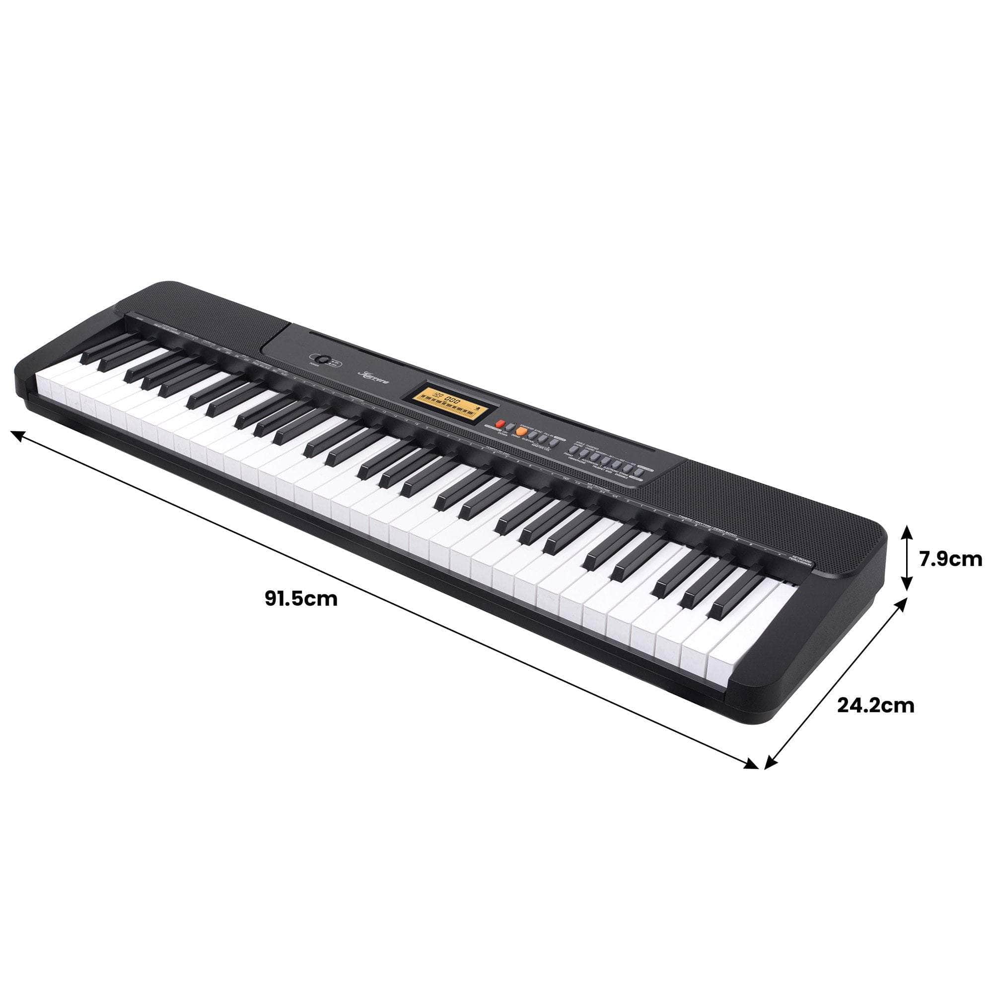 61-Key Electronic Keyboard with LCD Display and Touch Response