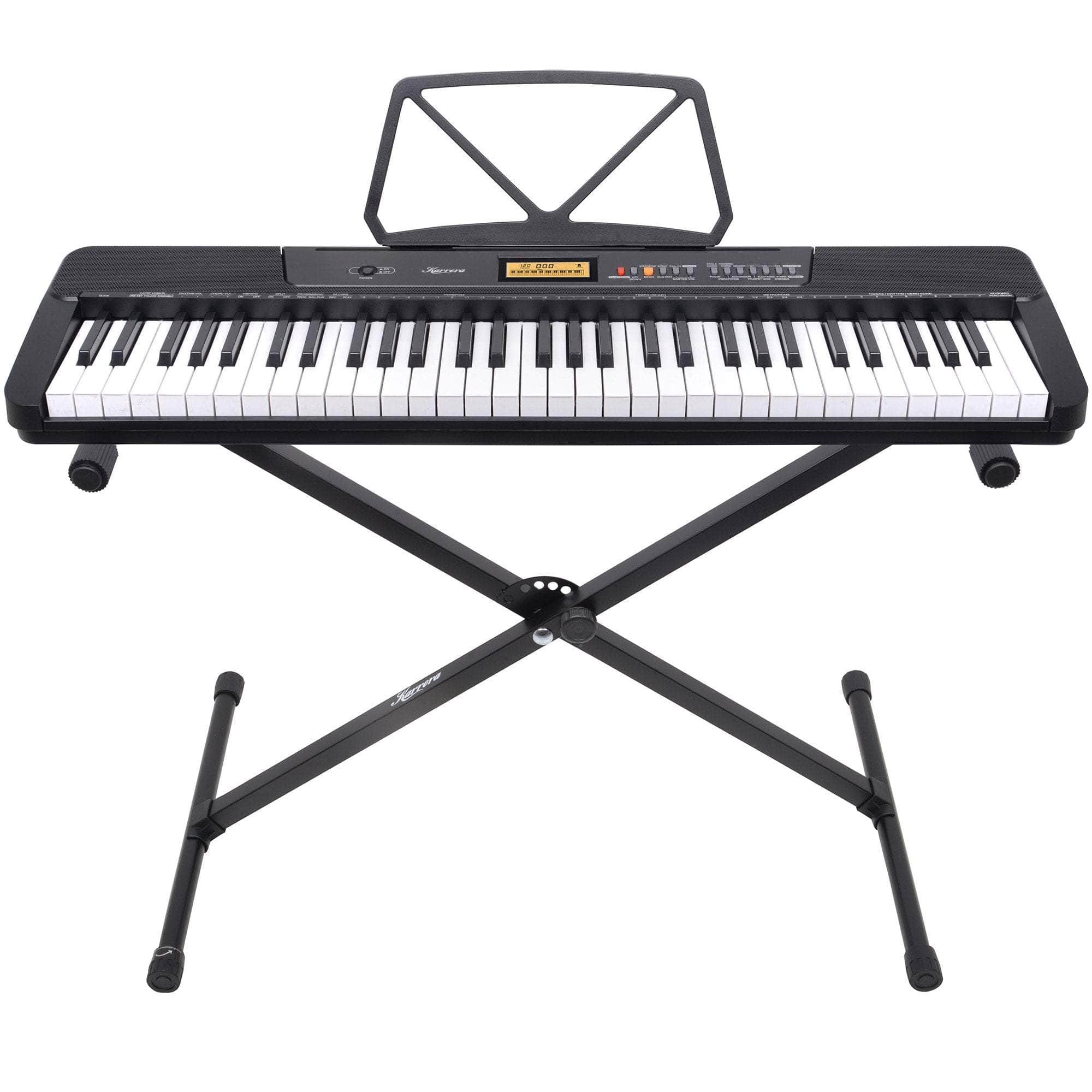 61-Key Electronic Keyboard with LCD Display and Touch Response