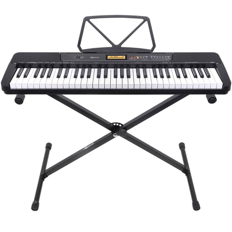 61-Key Electronic Keyboard with LCD Display and Touch Response