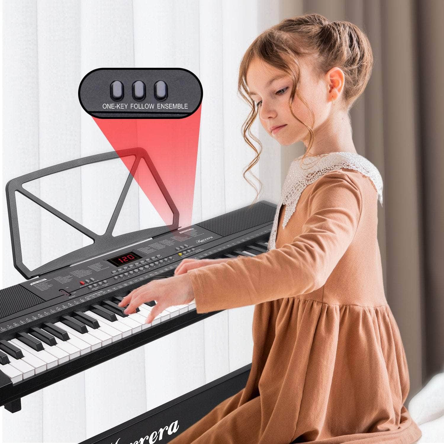 61-Key Electronic Piano Keyboard in Black | dfn