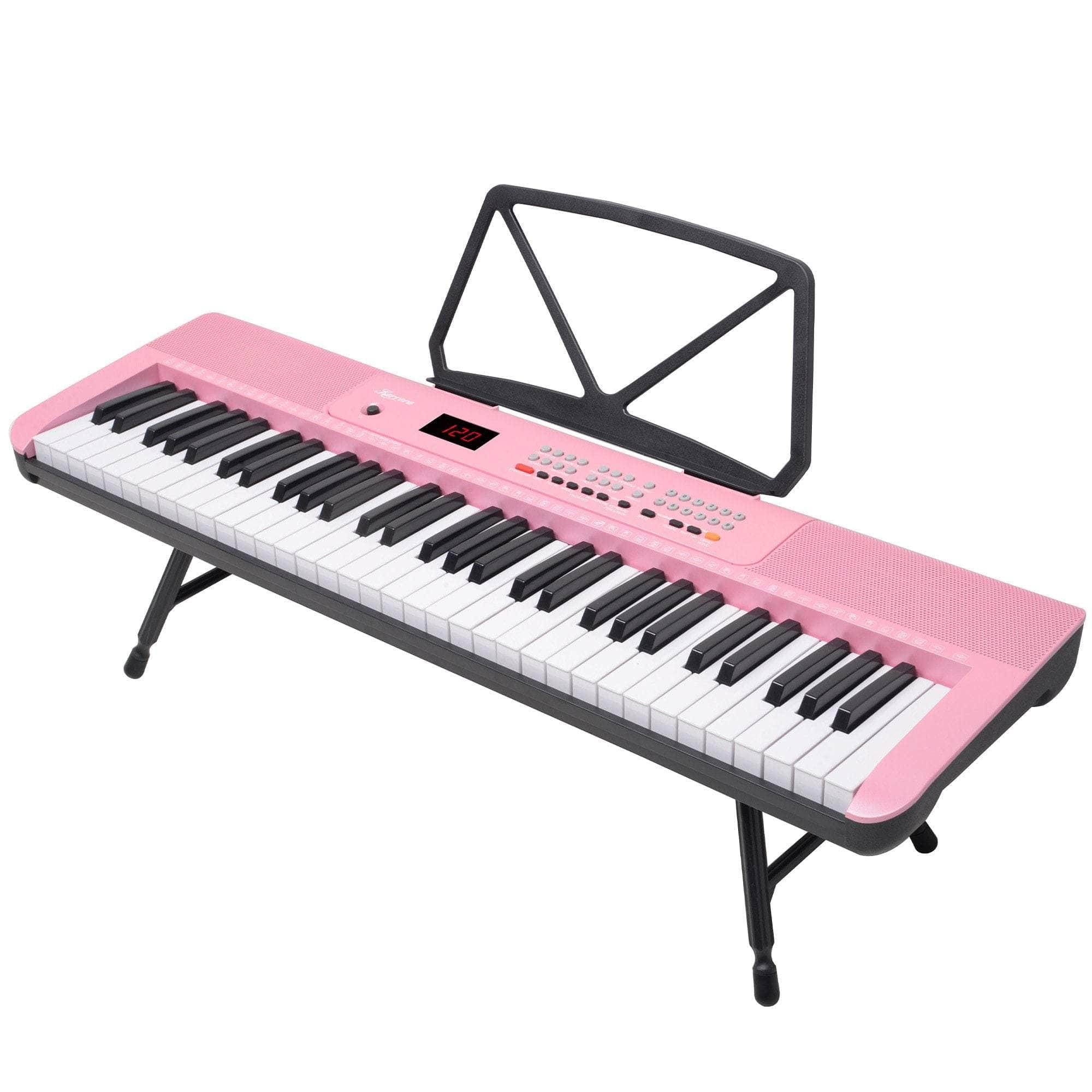 61-Key Electronic Piano Keyboard with LED and Folding Stand