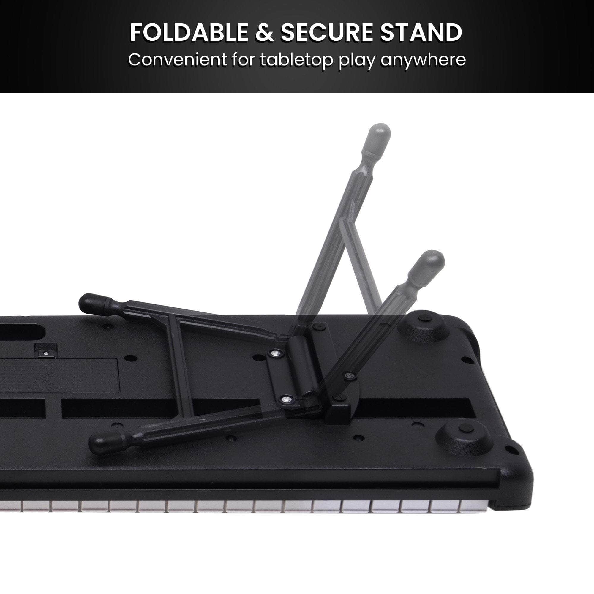 61-Key Electronic Piano Keyboard with LED and Folding Stand