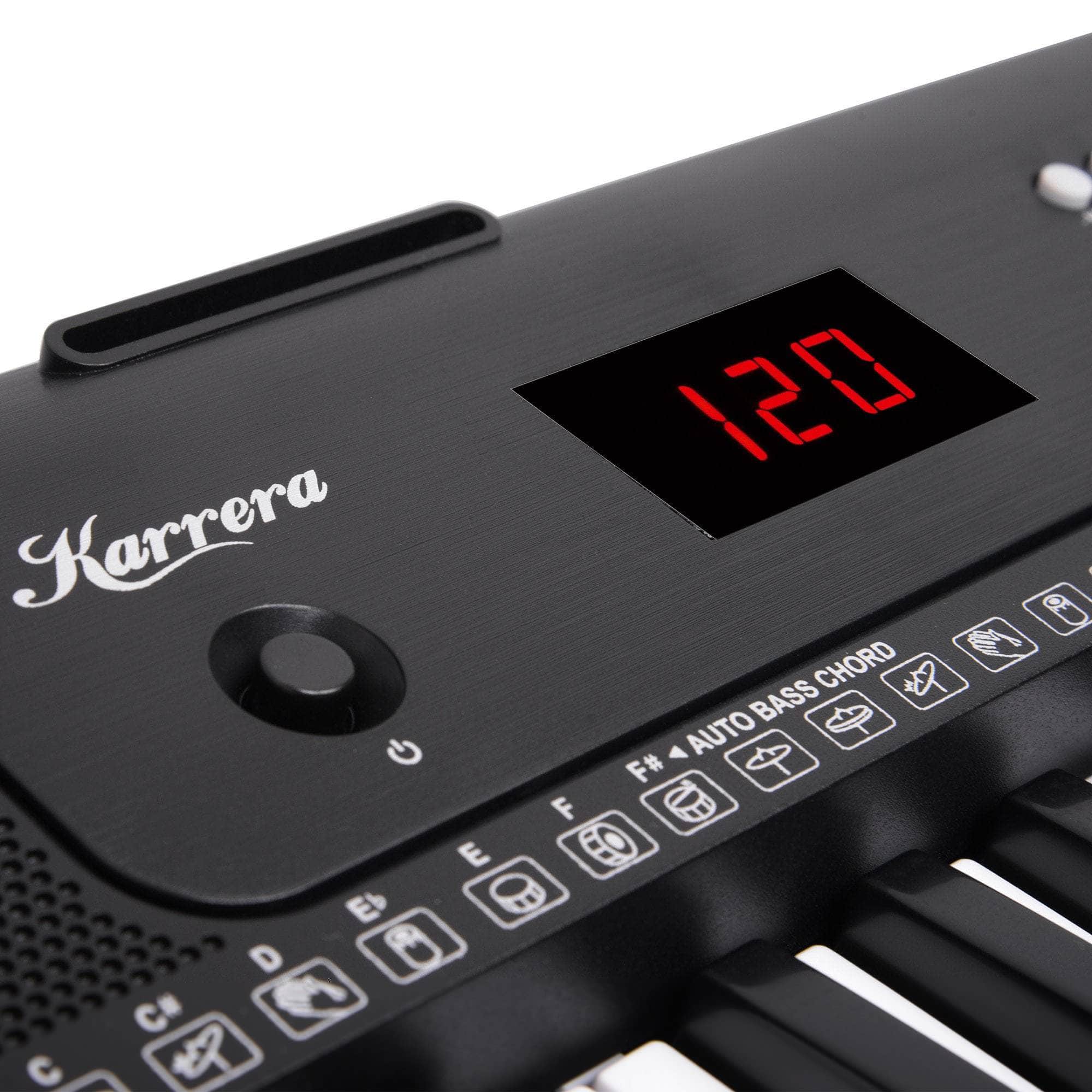 61-Key Electronic Piano Keyboard with LED and Folding Stand