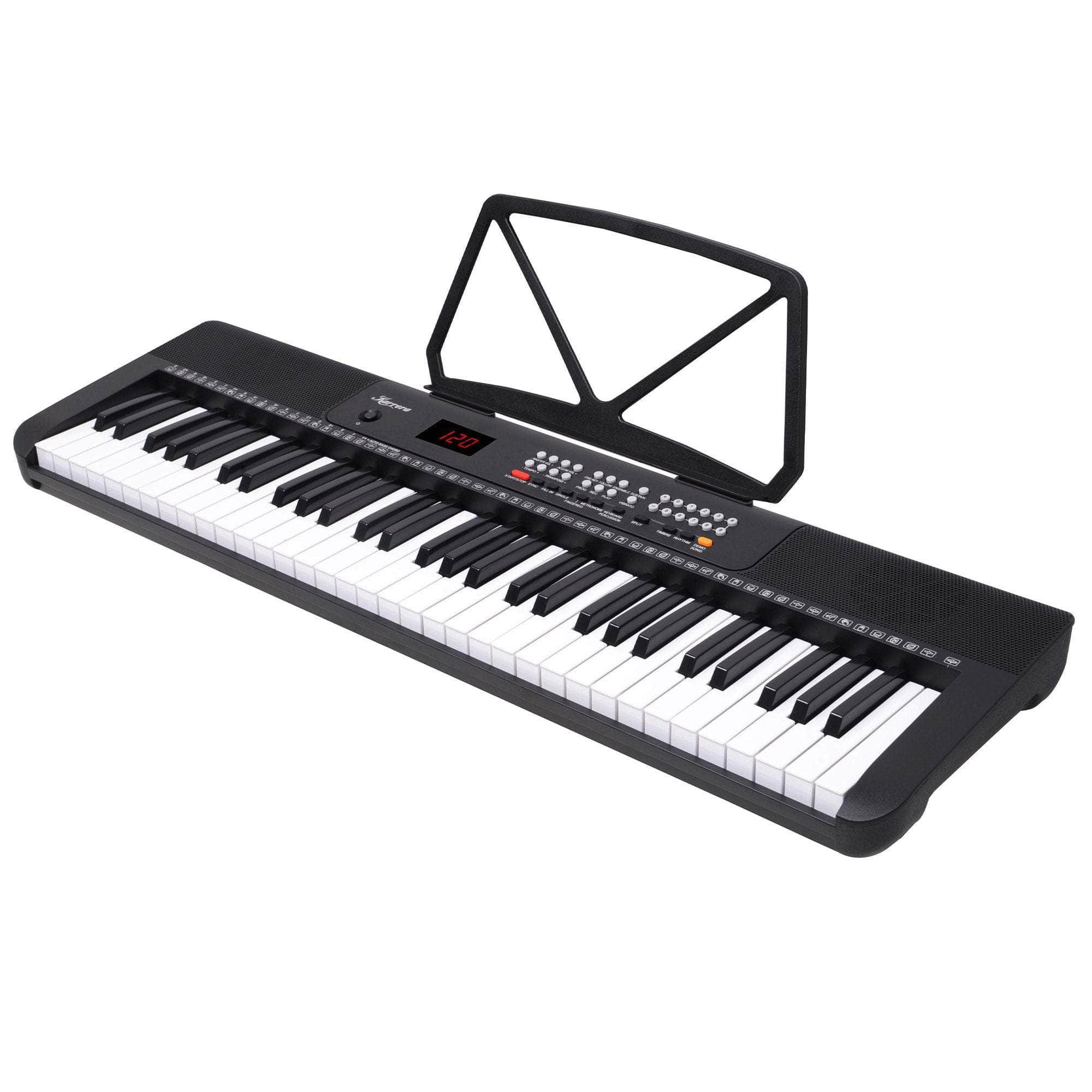 61-Key Electronic Piano Keyboard with LED and Folding Stand