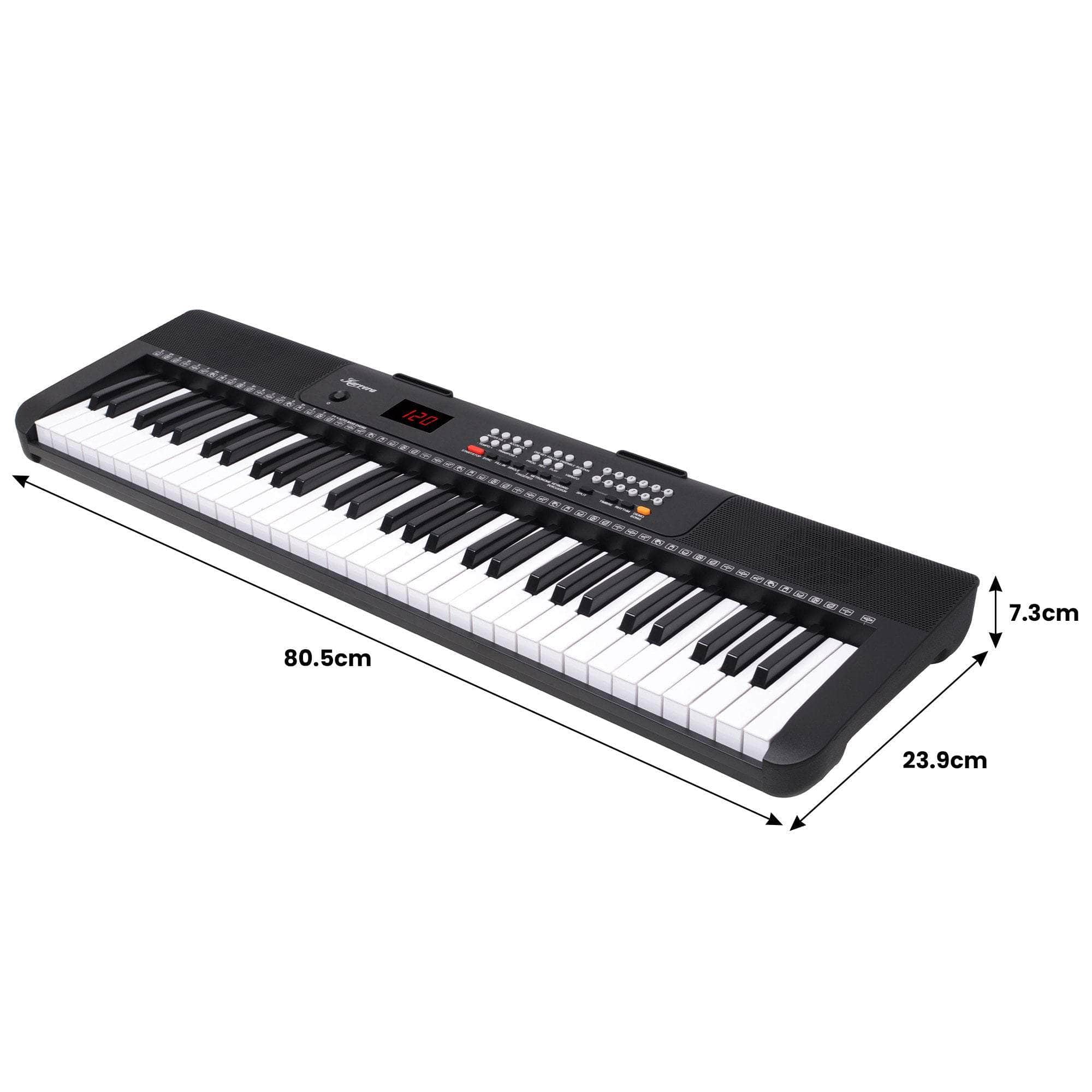 61-Key Electronic Piano Keyboard with LED and Folding Stand