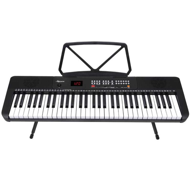 61-Key Electronic Piano Keyboard with LED and Folding Stand