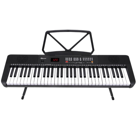 61-Key Electronic Piano Keyboard with LED and Folding Stand