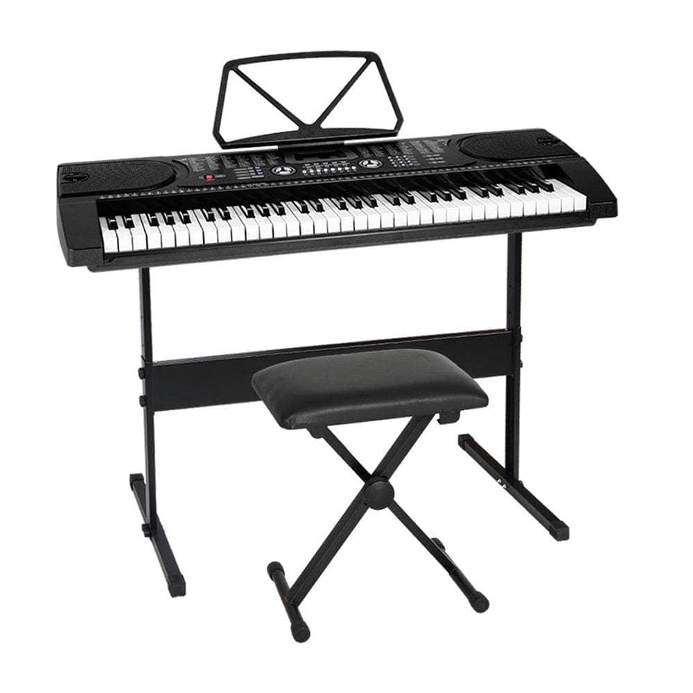 61 Keys Electronic Piano Keyboard Digital Electric w/ Stand Stool Black