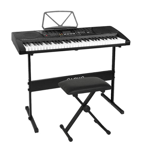 61 Keys Electronic Piano Keyboard Digital Electric W/ Stand Stool Lighted