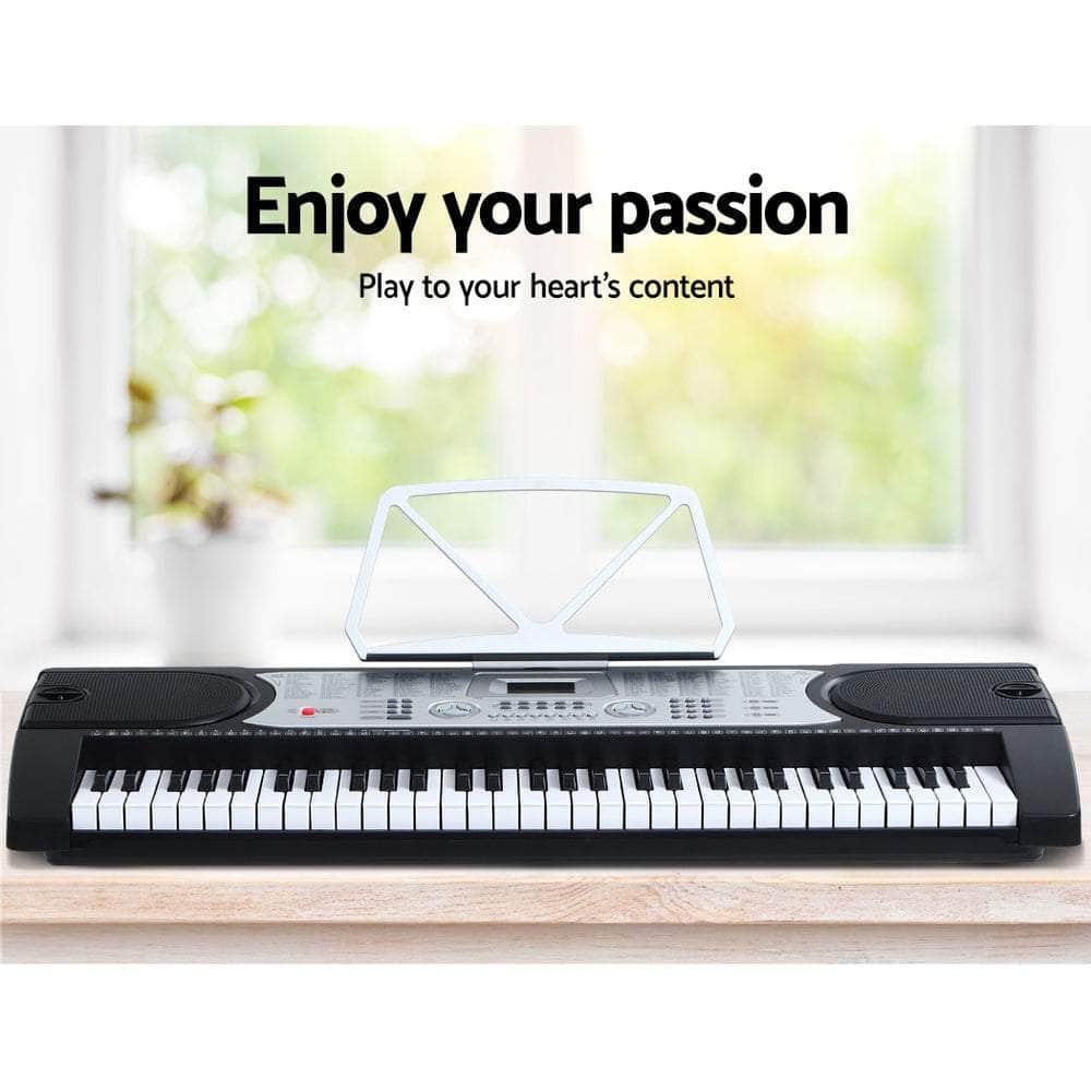 61 Keys Electronic Piano Keyboard Digital Electric w/ Stand Stool Silver