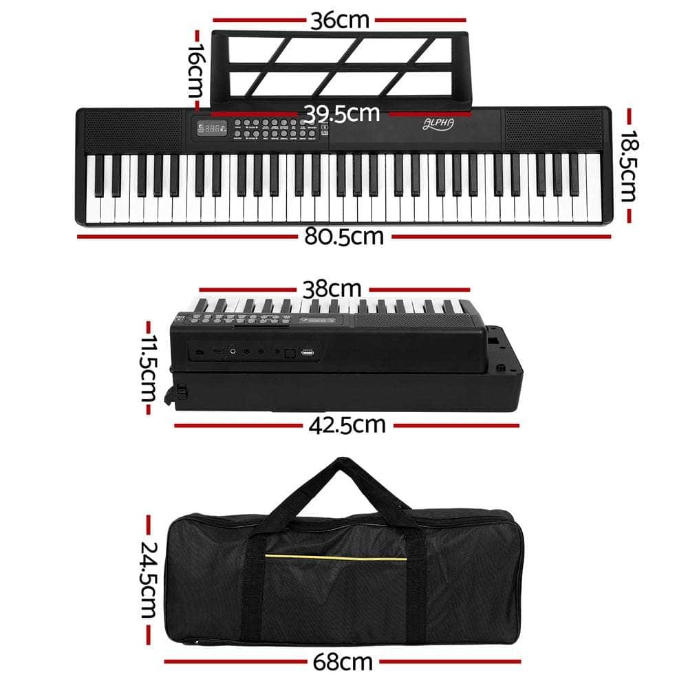 61 Keys Foldable Electronic Piano Keyboard Digital Electric w/ Carry Bag