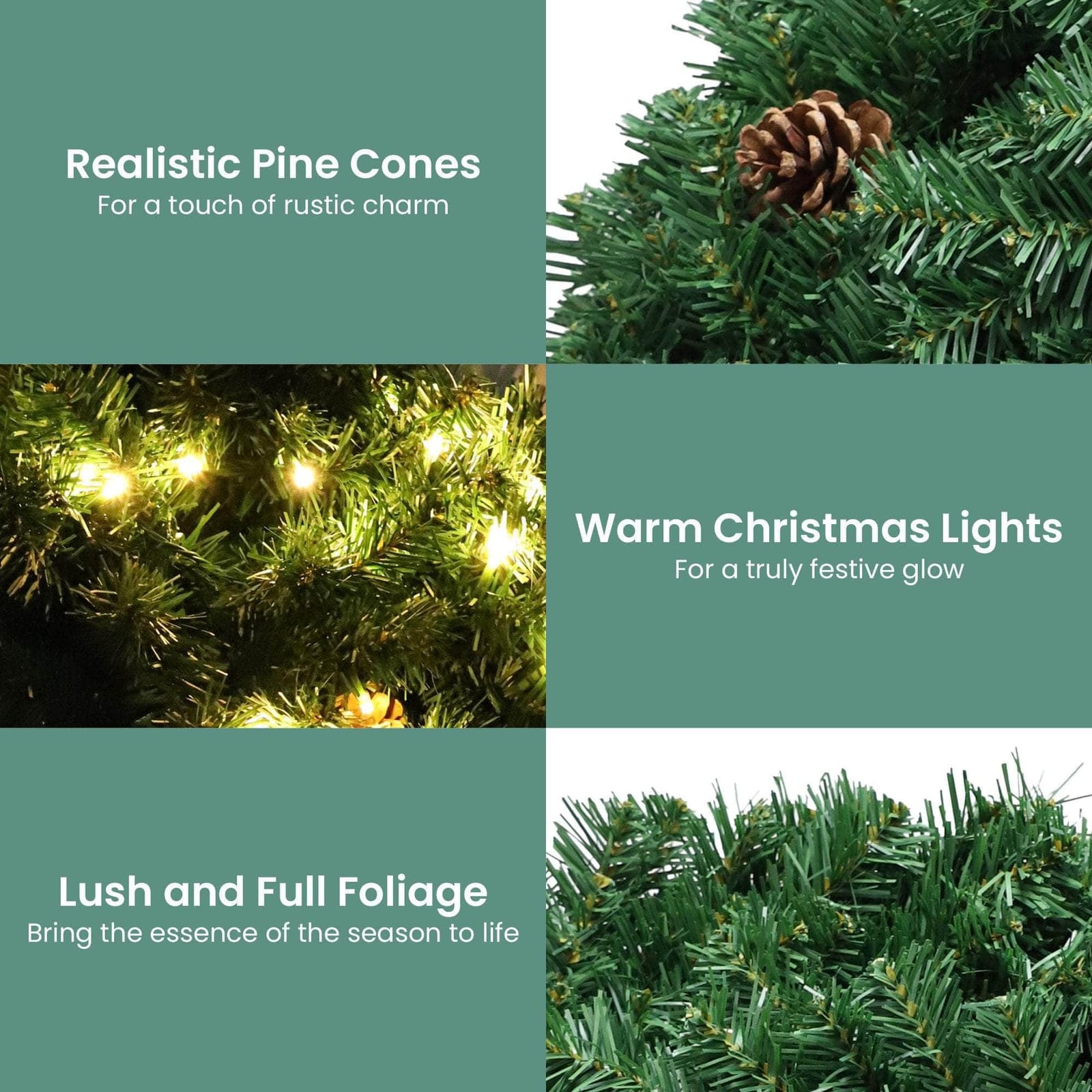 61cm Glow Christmas Wreath with 38dsd