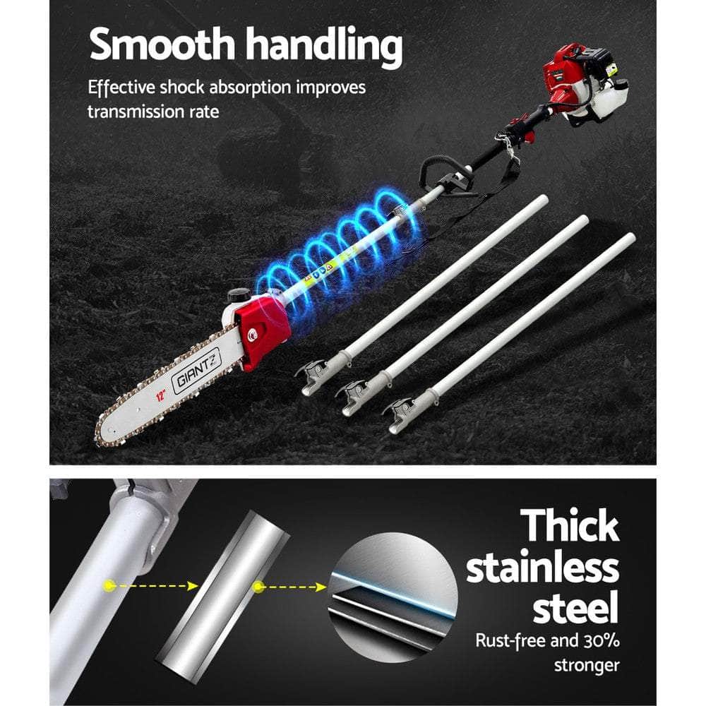 62CC Petrol Pole Chainsaw Saw Brush Cutter Whipper Snipper Hedge Trimmer