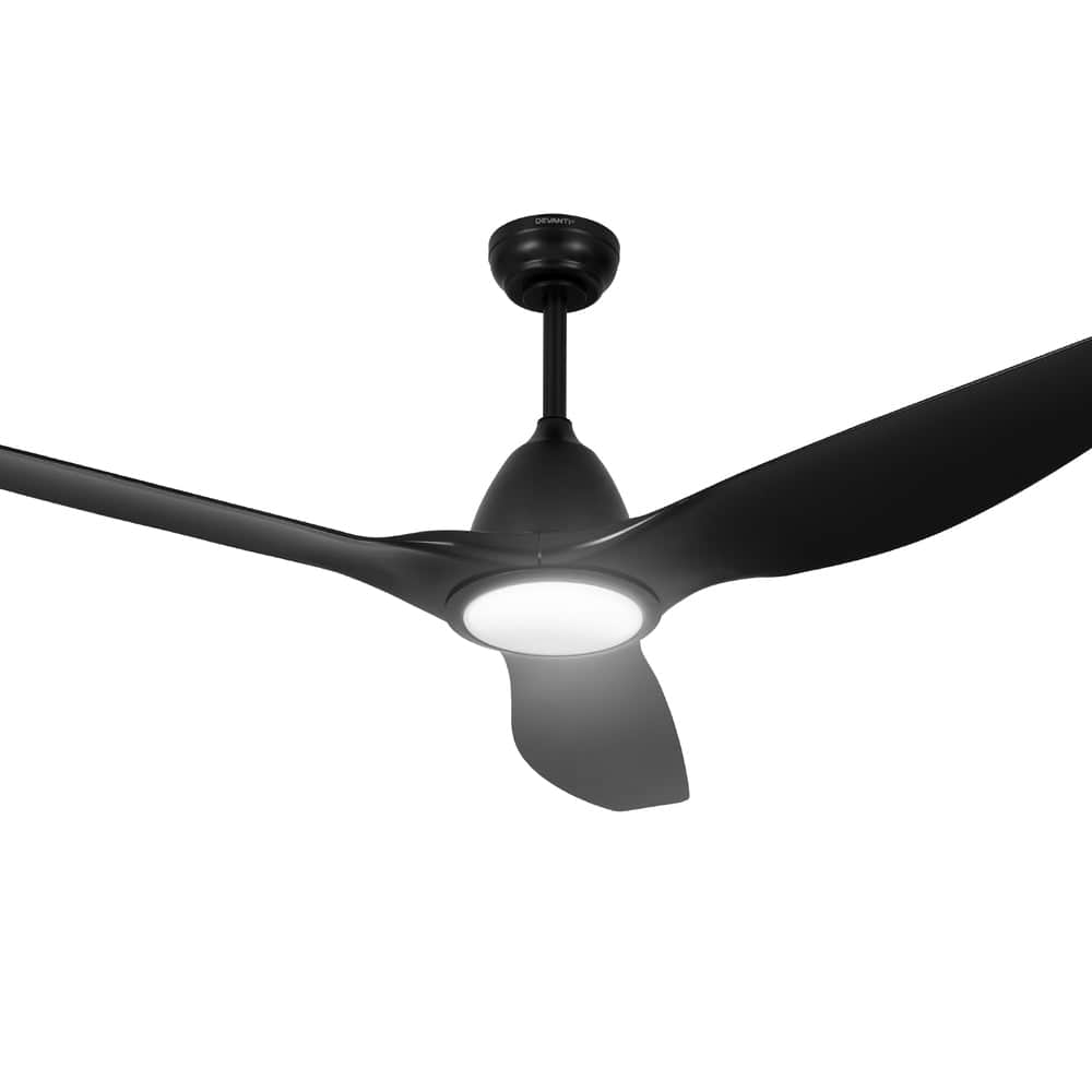 64 Inch Ceiling Fan DC Motor w/Light w/Remote -Black/Silver