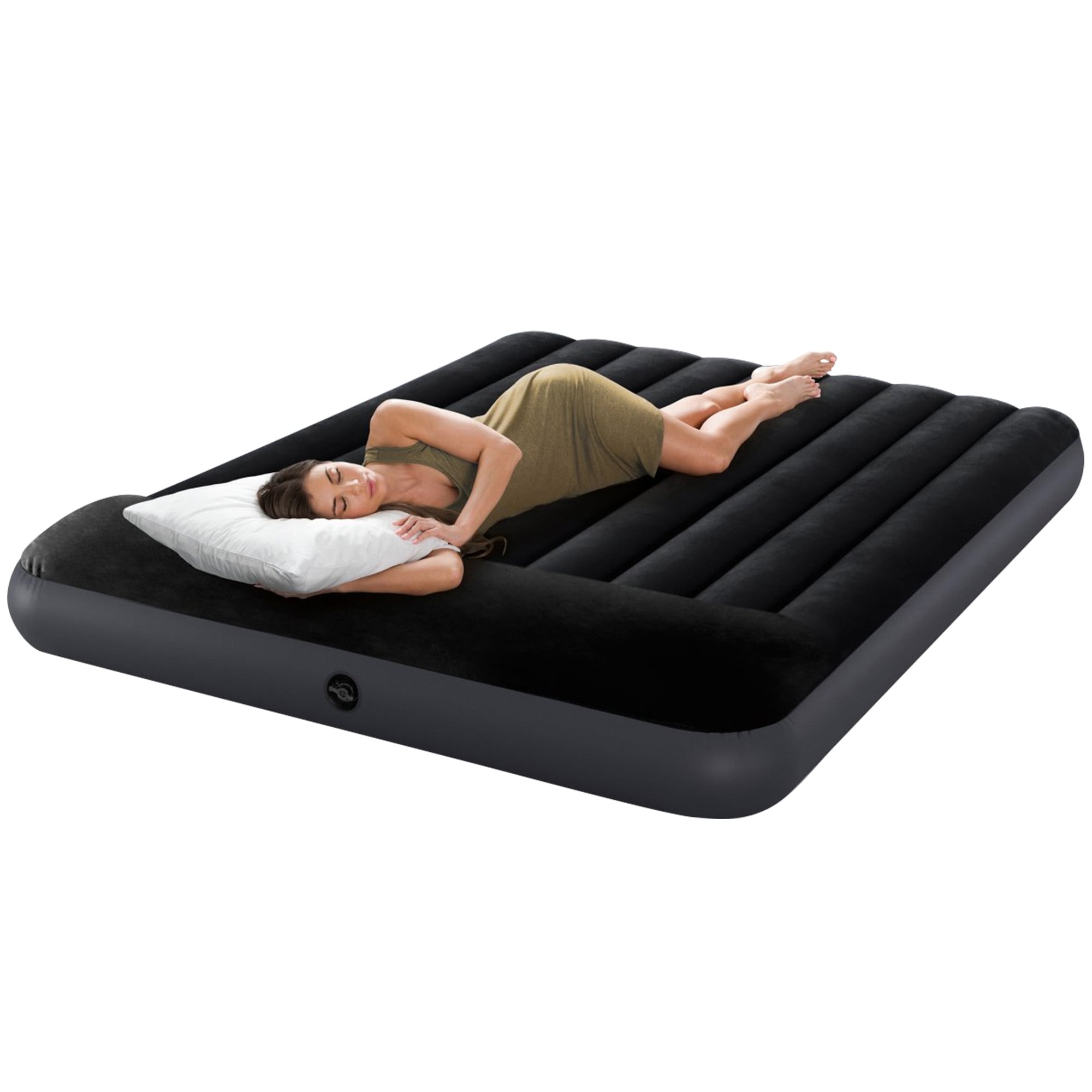 Queen Airbed Mattress Velvet Pillow 152x25x203cm
