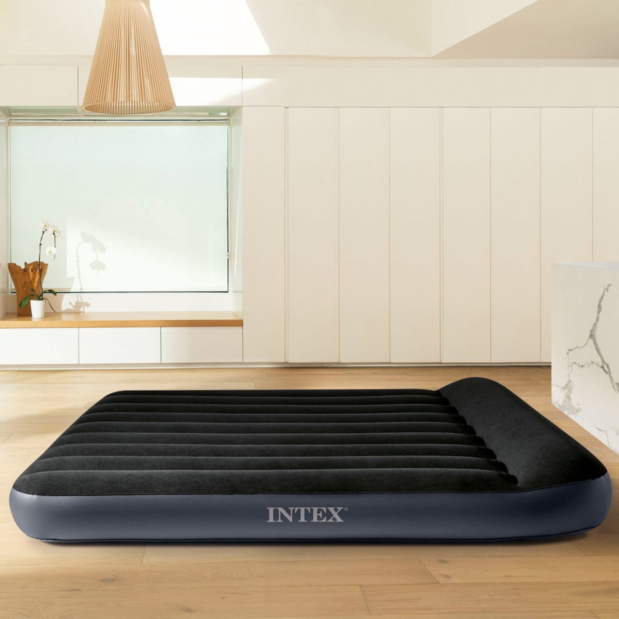 Queen Airbed Mattress Velvet Pillow 152x25x203cm