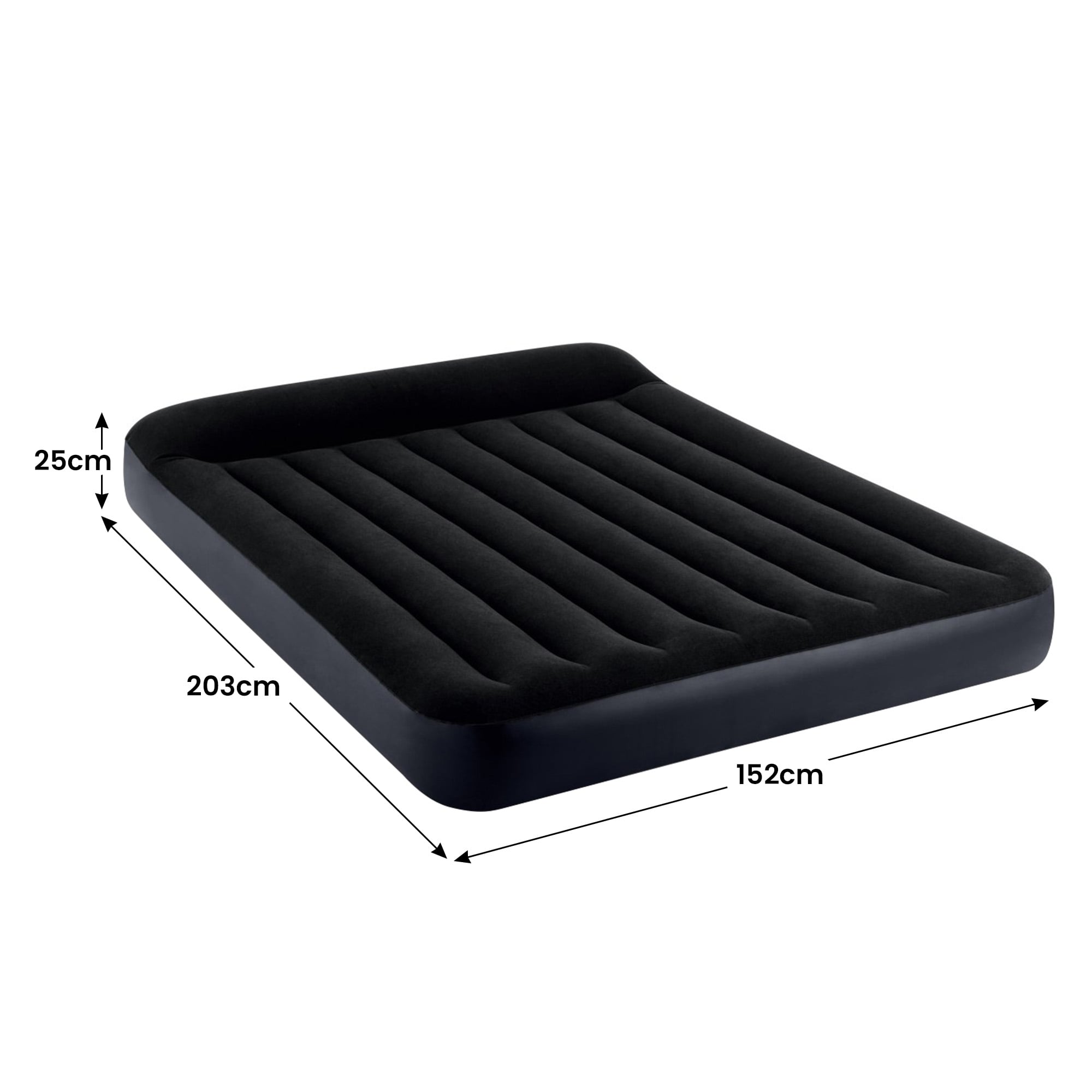 Queen Airbed Mattress Velvet Pillow 152x25x203cm
