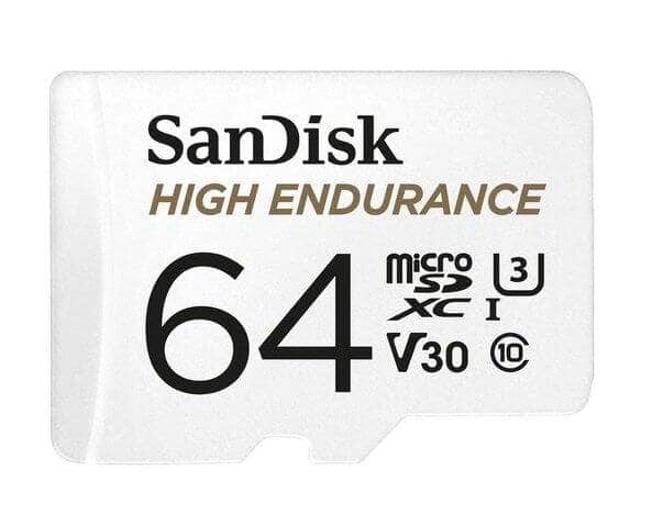 64Gb High Endurance Microsdxc V30 U3 C10 With Sd Adaptor