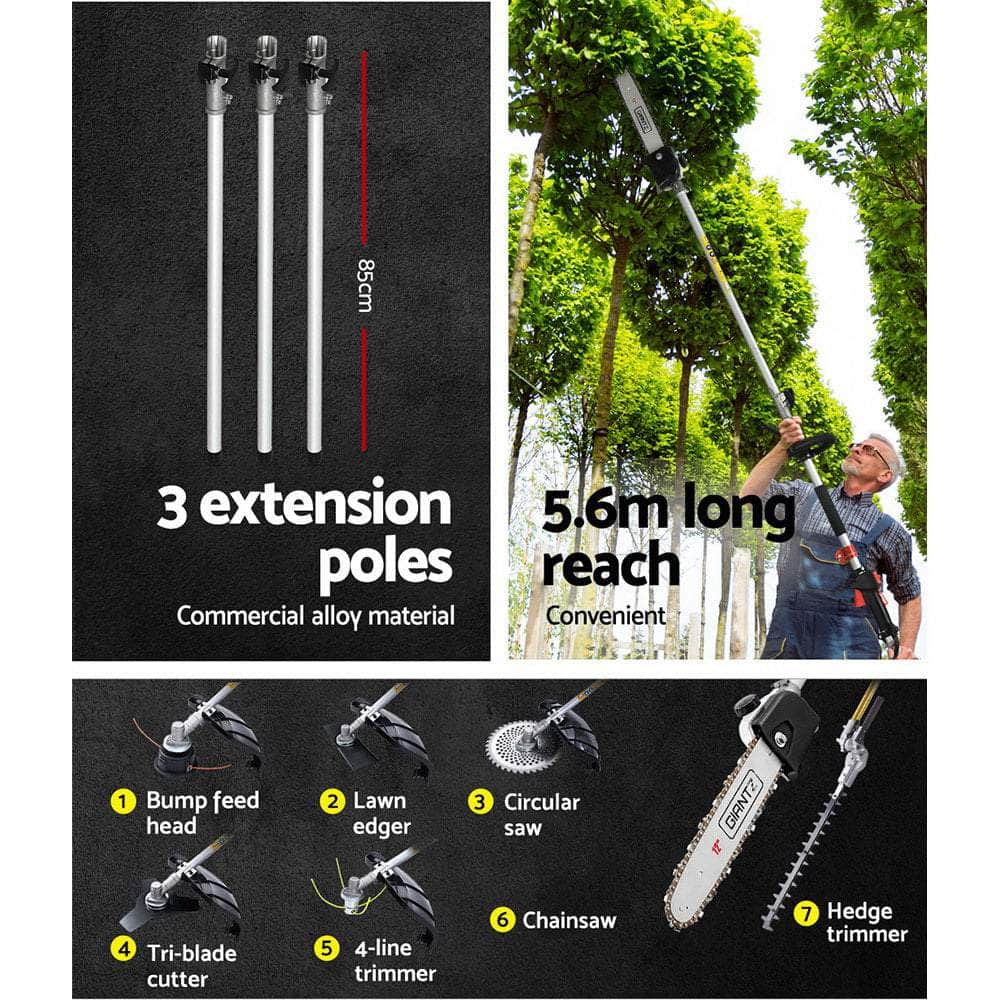 65CC Pole Chainsaw Petrol Brush Cutter Whipper Snipper Hedge Trimmer