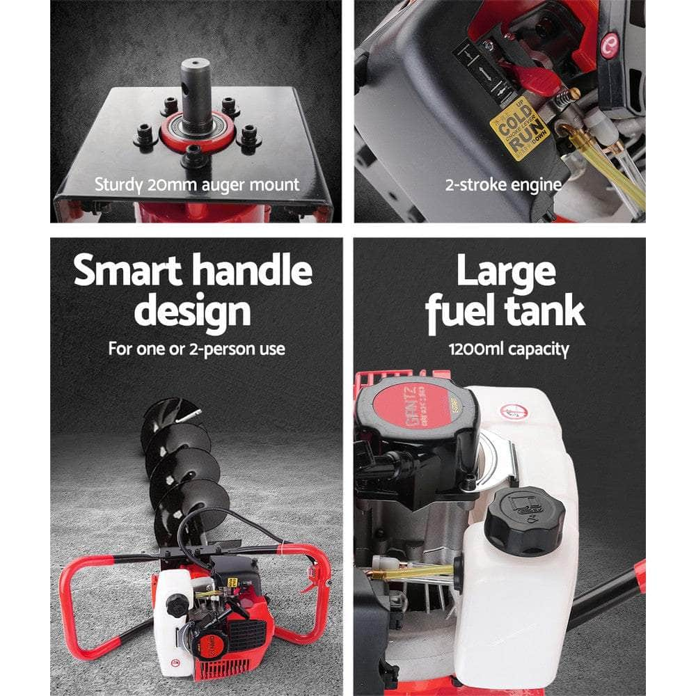 66CC Petrol Post Hole Digger Drill Borer Fence Extension Auger Bits