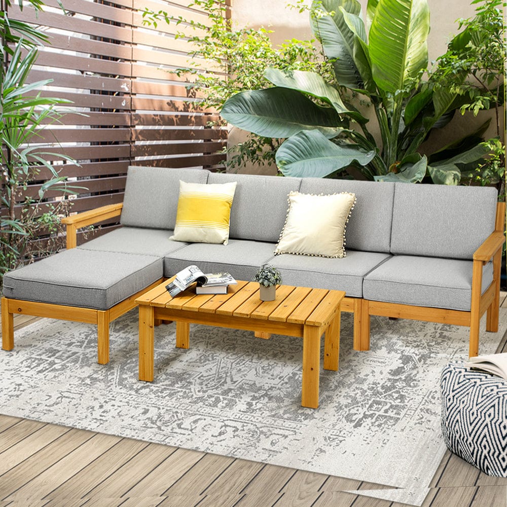 Outdoor Sofa Set Lounge Patio Set 6 Piece with Outdoor Sofa Set - photo 8