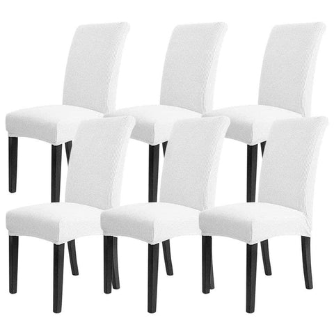 6Pcs Dining Chair Slipcovers/ Protective Covers (White)