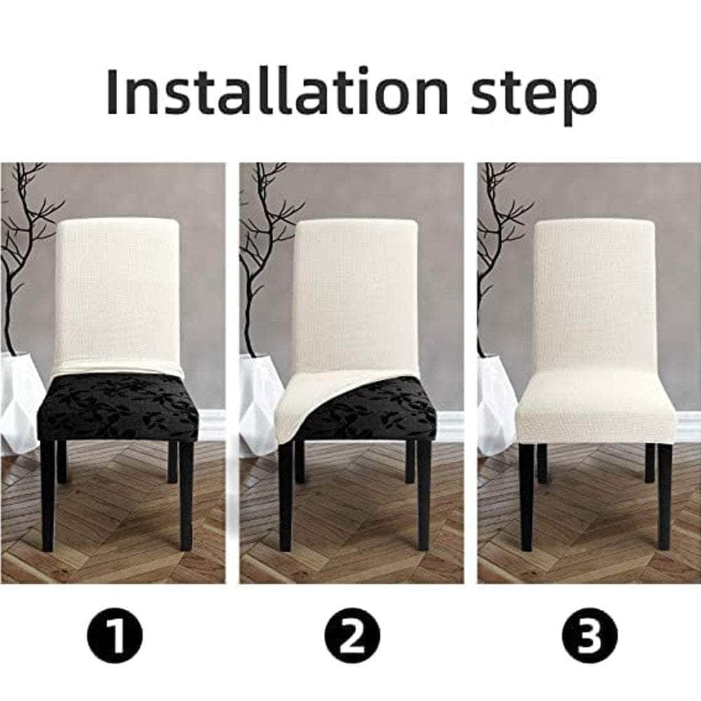 6Pcs Dining Chair Slipcovers/ Protective Covers (White)