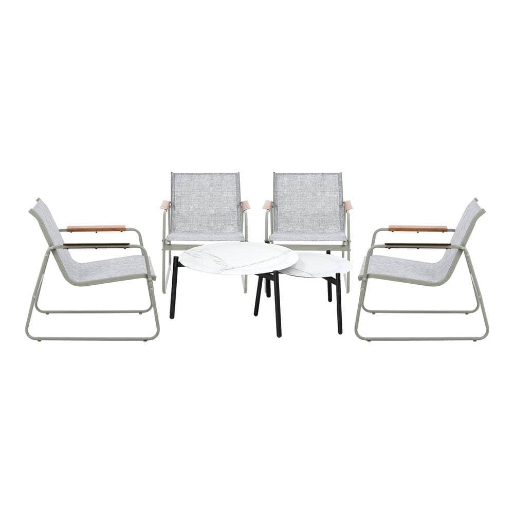 6PCS Outdoor Patio Set 4x Chairs with Coffee Table Textilene Garden Set